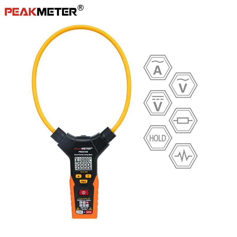 Цифровой мультиметр PEAKMETER PM2019S портативный цифровой с гибким зажимом переменного