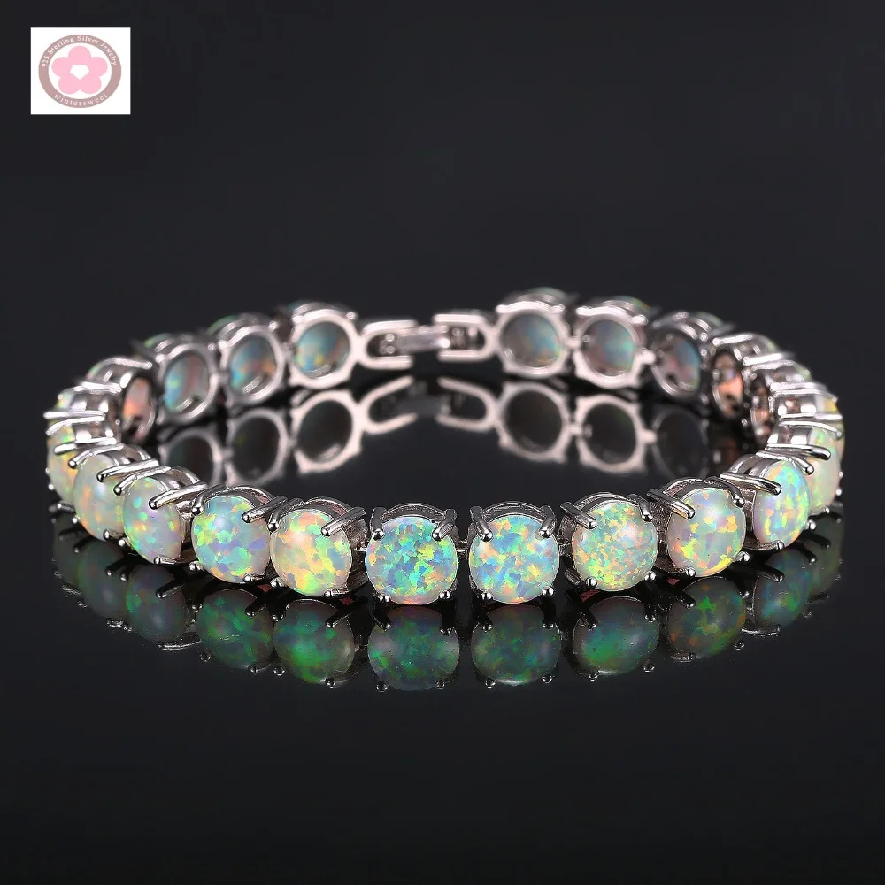 SZ0027 Plated AAA Fire Opal Inlaid Fashion Bracelet For Women Jewelry Gift | Украшения и аксессуары