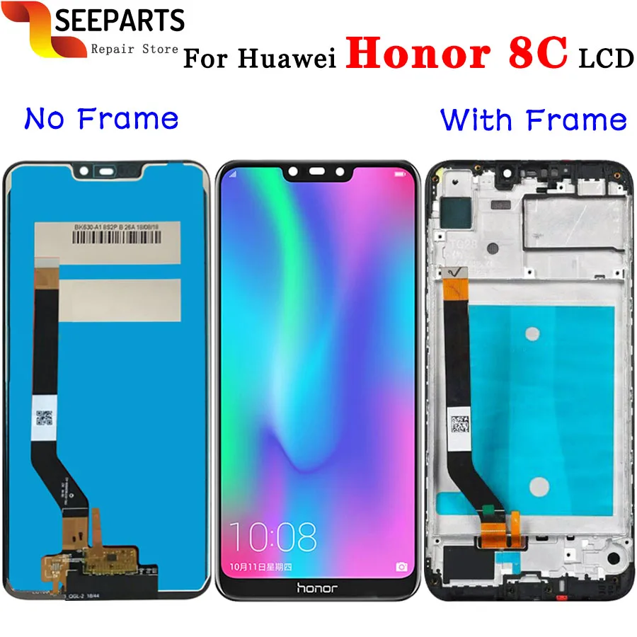 Для Huawei Honor 8C ЖК-дисплей кодирующий преобразователь сенсорного экрана в сборе для