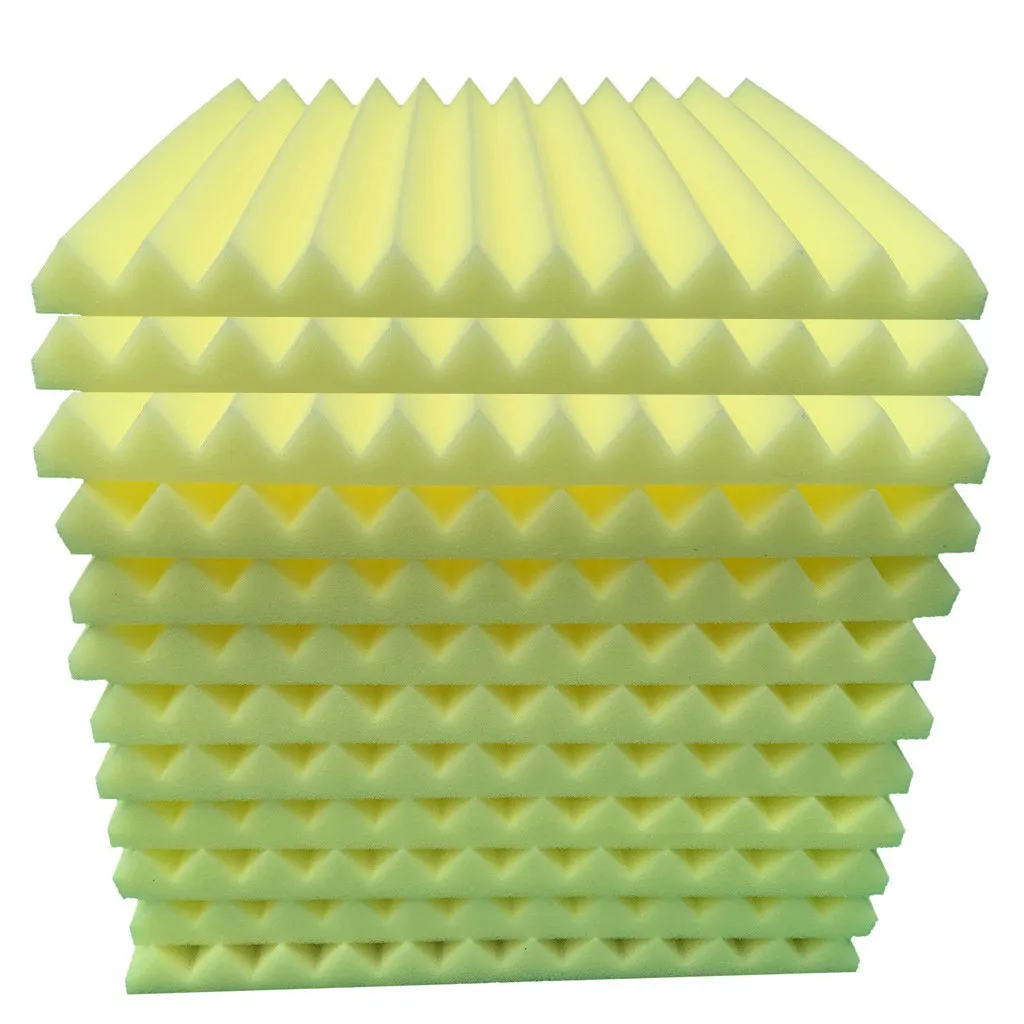 Yellow 3D 12 шт акустическая пена панель Звукопоглощающая губка студия KTV Звукоизоляционная Губка аксессуары дропшиппинг - Цвет: Yellow