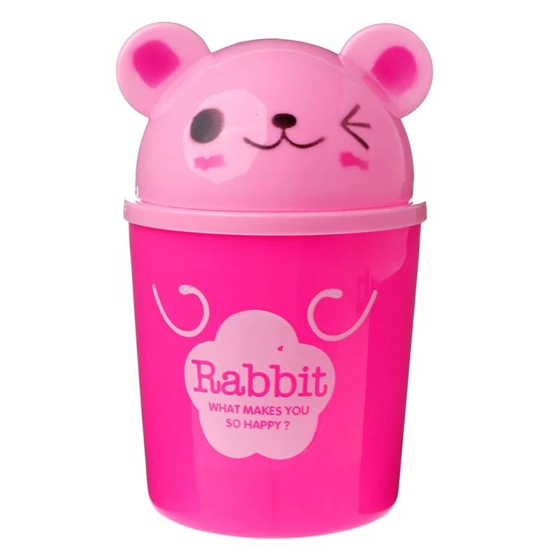 pink Мультфильм животных настольная мусорный ящик разное баррель прекрасный бак для хранения мусорное ведро - Цвет: pink