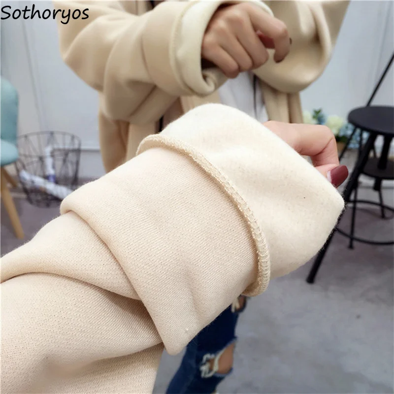 

Hoodies Women Loose Thicker Harajuku Hooded Zipper Letter Printed Womens Oversize Hoodie All-match Chic Korean Style Soft Girls