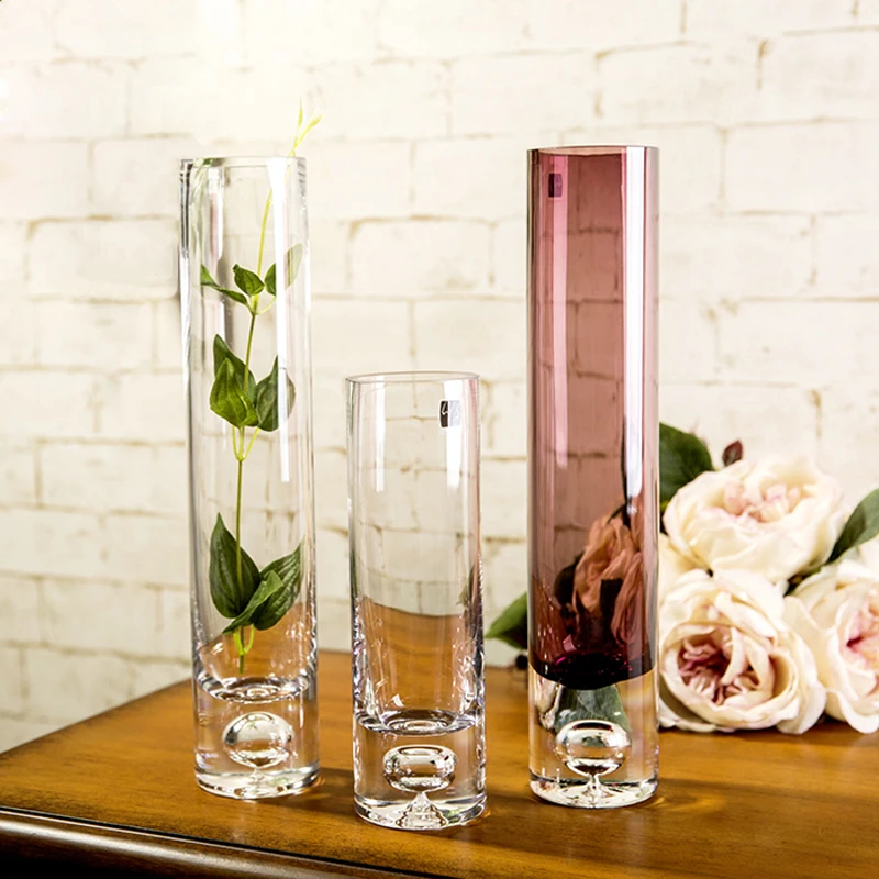 Прямой прозрачный стеклянный вазы NewBottle с эффектом пузырьков гидропонная для