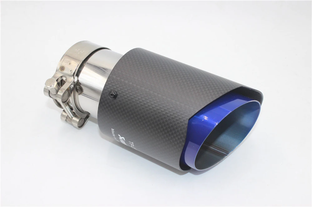 1 шт. вход 63 мм выход 89 мм Универсальный наконечник выхлопной трубы akrapovic наконечник из углеродного волокна+ синий концевой выпуск глушитель наконечник