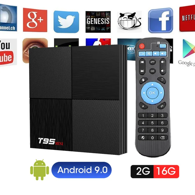 ТВ приставка Allwinner H6 2 ГБ 16 четырехъядерный процессор T95 Mini Android 9 0 4 Гб Smart 6K ГГц Wi Fi