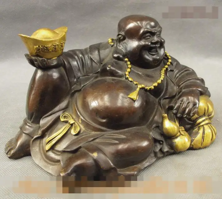 Yingfa S01319 народная китайская Бронзовая позолота Буддизм счастливый смех Maitreya