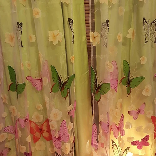 С принтом бабочки прозрачные оконные панельные шторы для дома гостиной спальни |