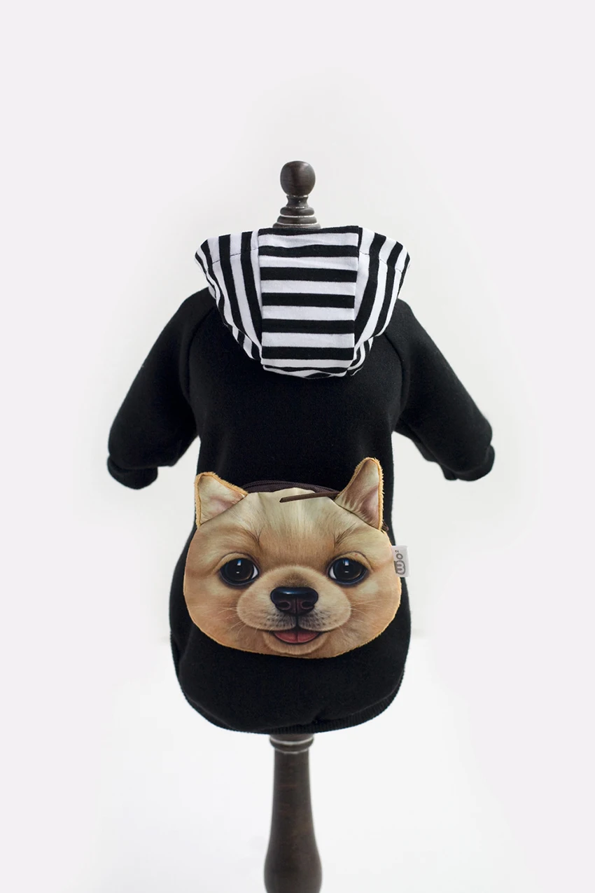 Одежда для собак теплая одежда с капюшоном кошек средних и маленьких домашних