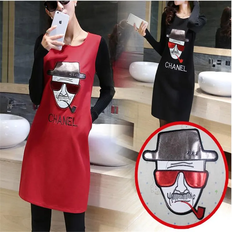 Послушание 24*22 см труба солнцезащитных очков человек шаблон вышивка патч мотив