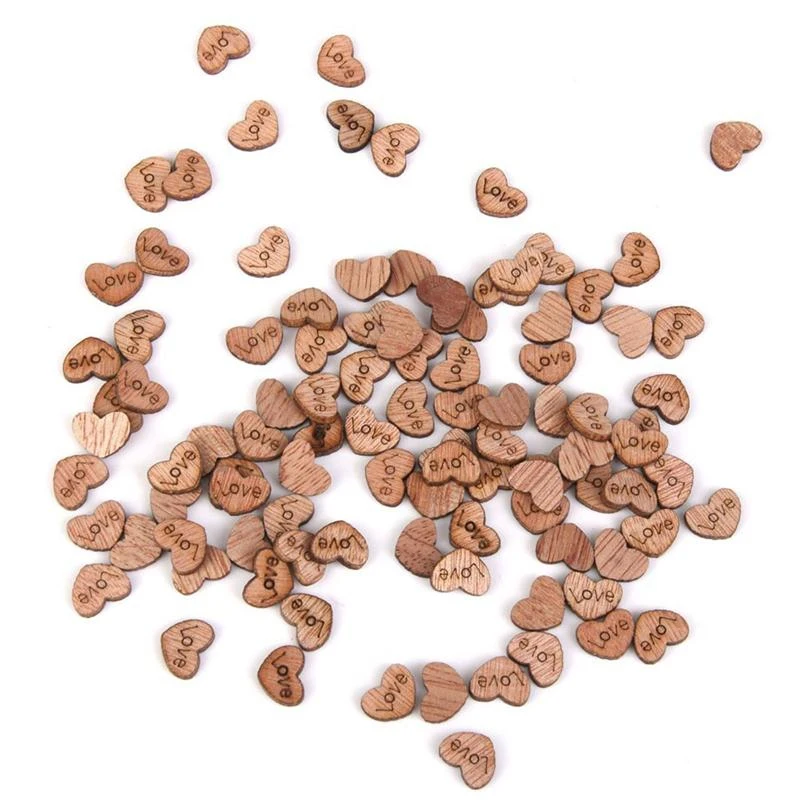 100 шт. деревянная в форме сердца для украшения свадебного стола дома вечерние