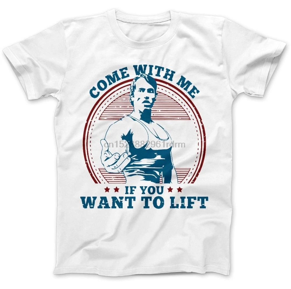 Футболка с аниме принтом Arnie Go With Me If You Want To Lift футболка из 100% хлопка Утяжелителя