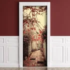 Креативная 3D наклейка на дверь в стиле старой улицы, пейзаж, сделай сам, домашний декор, наклейки, обои, водонепроницаемая роспись для обновления двери в спальне