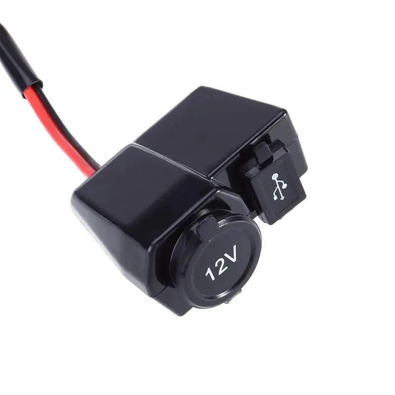 Водонепроницаемая 12V мотоциклетная зажигалка с креплением на руль & 2.1A USB розетка