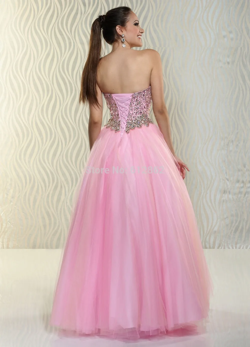 Кристаллы без бретелек Из Бисера Лиф Бальное платье Тюль Свадебное Платье