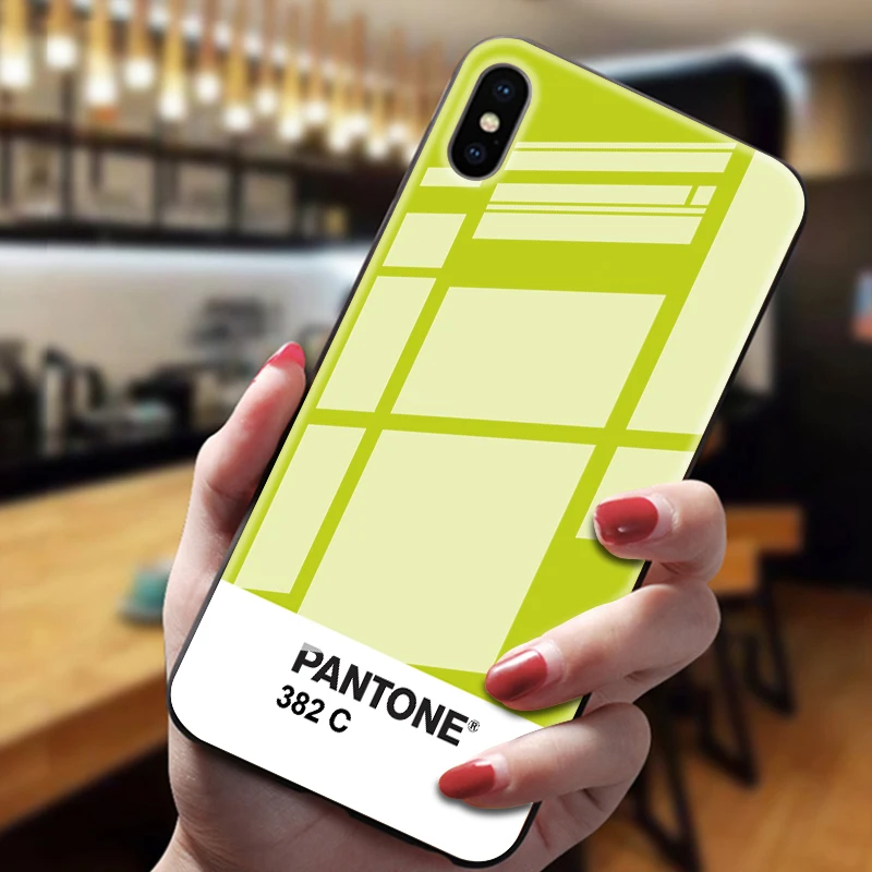 3 Pantone цветной чехол из закаленного стекла для телефона для iphone 5 6 7 8 6s 6s plus 7plus 8plus x xr xs xsmax - Цвет: 3