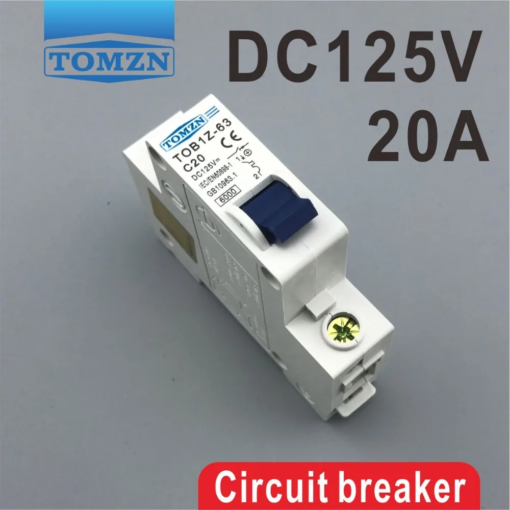 1P 20A 20 Ампер DC 125V автоматический выключатель MCB прямого тока|mcb electrical|breaker abbmcb