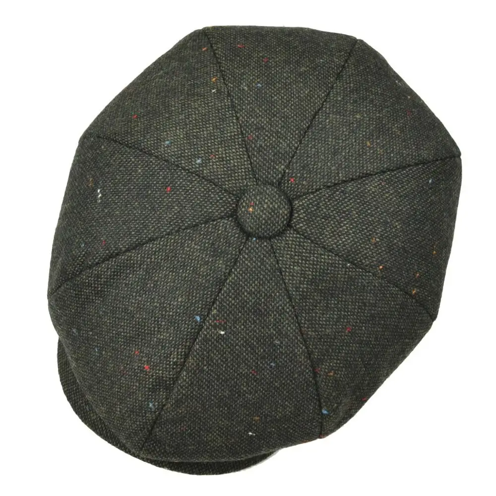 

VOBOOM Wool Tweed Men Women Newsboy 8 Panel Flat Cap Spring Autumn Breathable Gatsby Ivy Cabbie Hat with Silk Lining 132