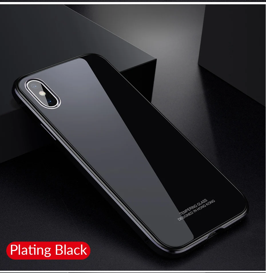 Роскошный металлический чехол для iPhone XR XS Max чехол Алюминиевый металлический бампер закаленное стекло чехол для телефона s для iPhone X 7 8 Plus чехол