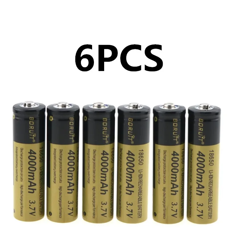 6PCS Перезаряжаемый 18650 литий-ионный аккумулятор 3,7 V 4000mAh 18650 Аккумулятор для фонарей фар с дистанционным управлением автомобиля - Цвет: 6PCS
