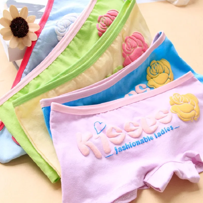 Хлопок боксеры Для женщин Прекрасный Нижнее Бельё для девочек поцелуи письмо