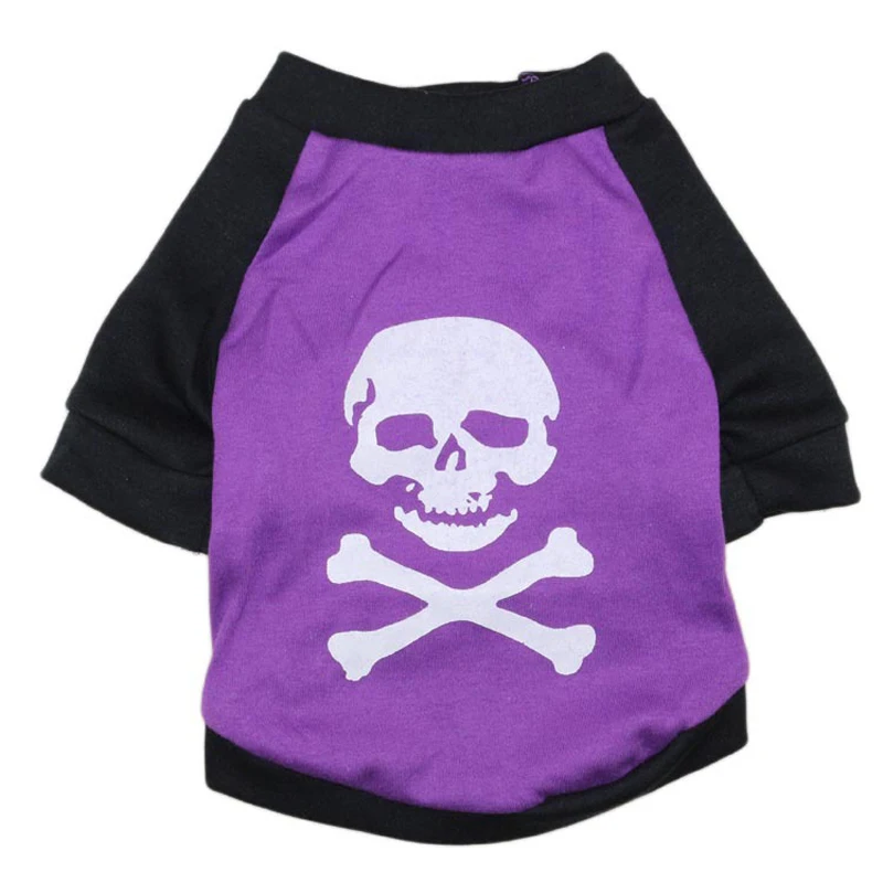 Футболка свитшот для собак рубашка реглан летняя одежда крутой жилет с черепом и