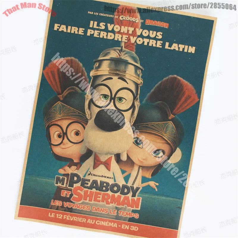 Mr. Пибоди И Шермана домашний декор с героями из мультфильмов core плакат крафт