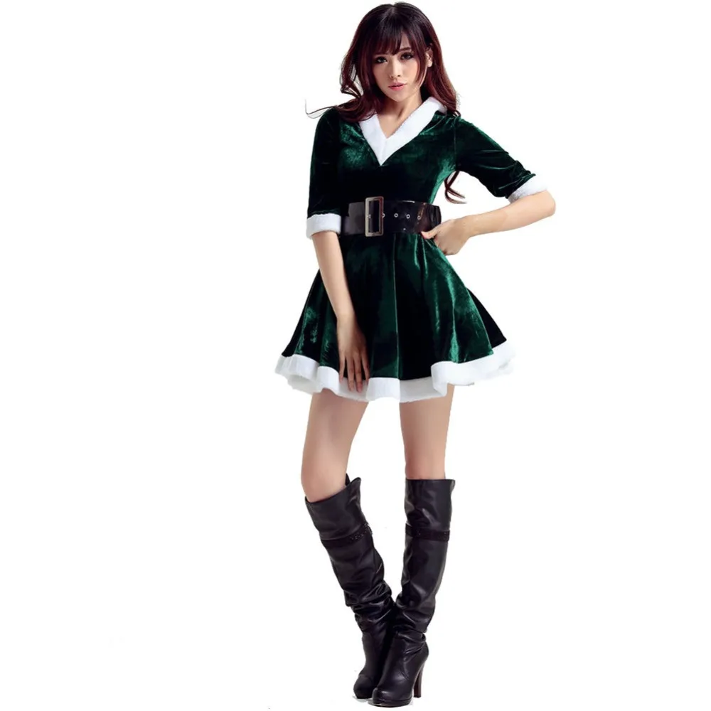 Женский костюм Санты для взрослых соблазнительный Mrs Miss Клаус рождественское