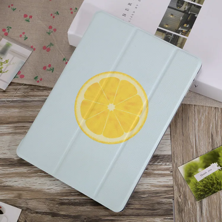 Ультра тонкий умный чехол для iPad Air 1/2, iPad, чехол-подставка для iPad 234 mini, автоматическое Пробуждение/выключение - Цвет: Lemon For mini 4