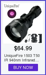 UniqueFire охотничий фонарик UF-1508 IR850nm T38 фокусируемая головка инфракрасный Тактический с свободный прицел Крепление
