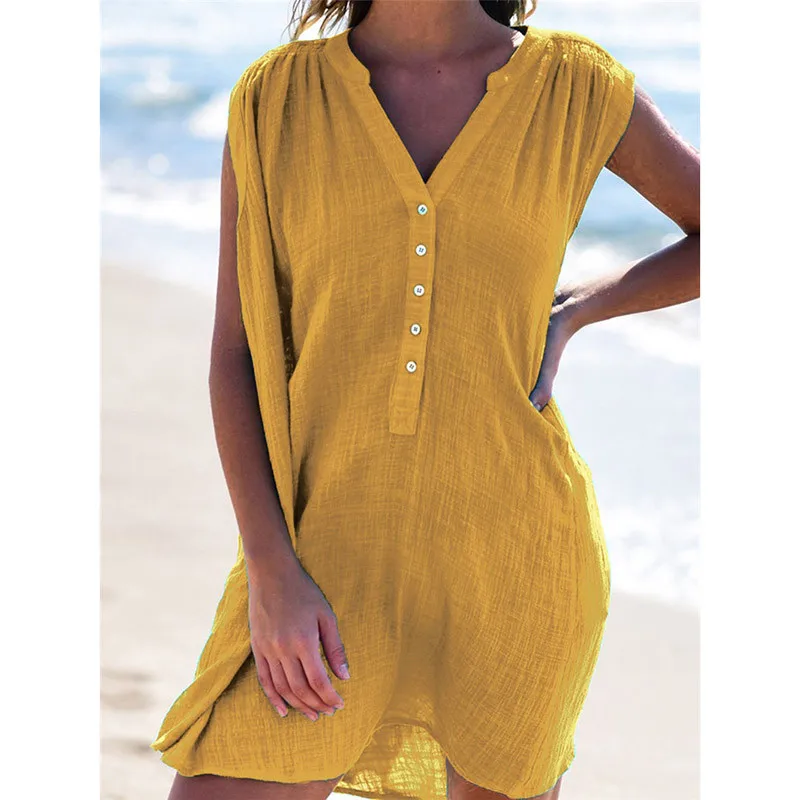 DORVIVON casual dress 2019 women sexy summer v-neck button shirts dresses beach womens mini short girl vestidos robe femme | Женская