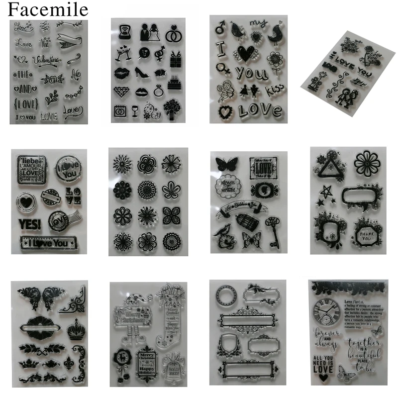 Facemile 12 различных типов на выбор прозрачные резиновые марки DIY Скрапбукинг