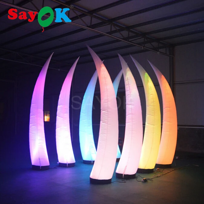 

2m/2.5m/3m Free Shipping Led Inflatable Cone/Inflatable Pillar/Inflatable Tusk Decoration for Wedding
