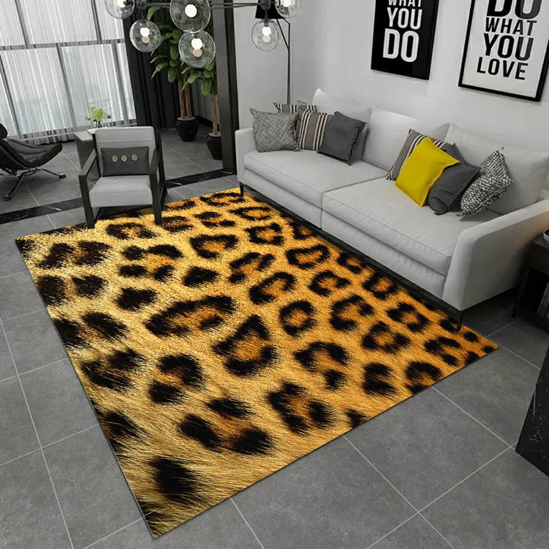 Cilected 80x120 см животный мех искусственный Леопардовый принт ковер для гостиной, спальни, кофейный столик кресло коврик нескользящий Водонепроницаемый дверной коврик