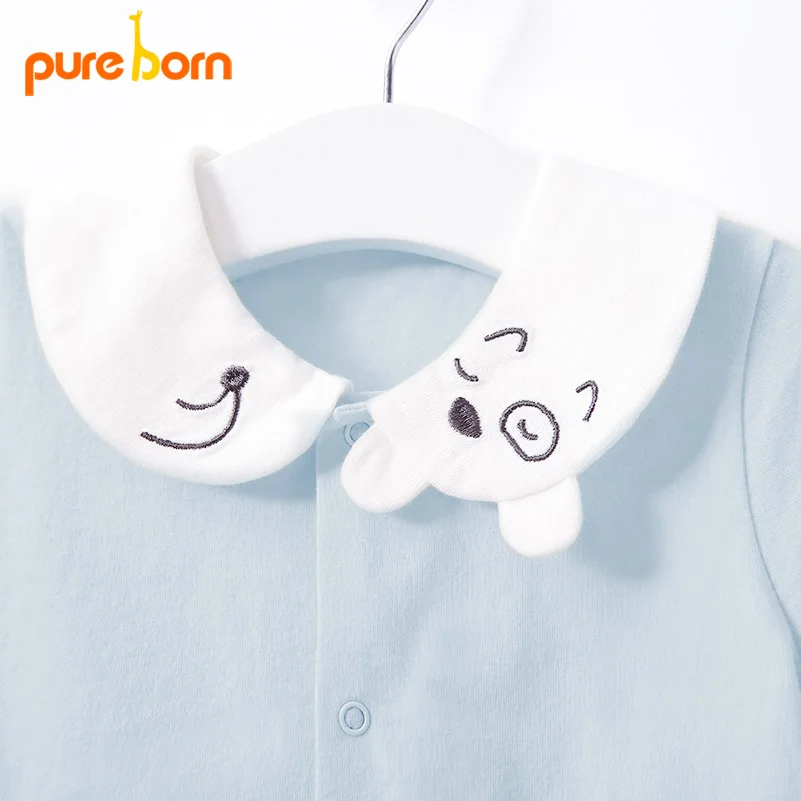 Pureborn детская одежда для маленьких девочек мальчиков комбинезон новорожденных