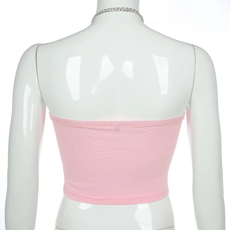 Арцу печатных цепи Топ Холтер Сексуальная спинки Croptop Лето Без Рукавов Для Женщин Cami Топ Harajuku розовый жилет уличная одежда ASVE20738