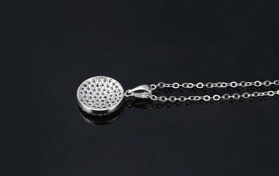 ORSA JEWELS подвески для женщин круглой формы AAA красочный ослепительный фианит зубец Установка 45 см цепочка ожерелье девушки подарок на день рождения ON147