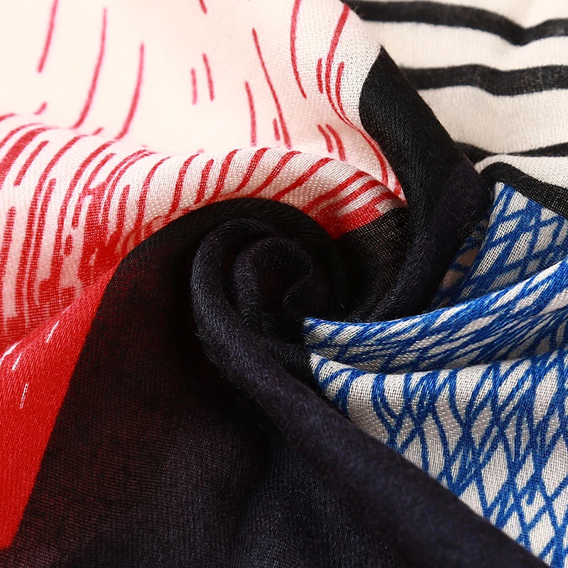 Модные шарфы для женщин шаль с принтом Шелковый сатиновый хиджаб шарф Женская