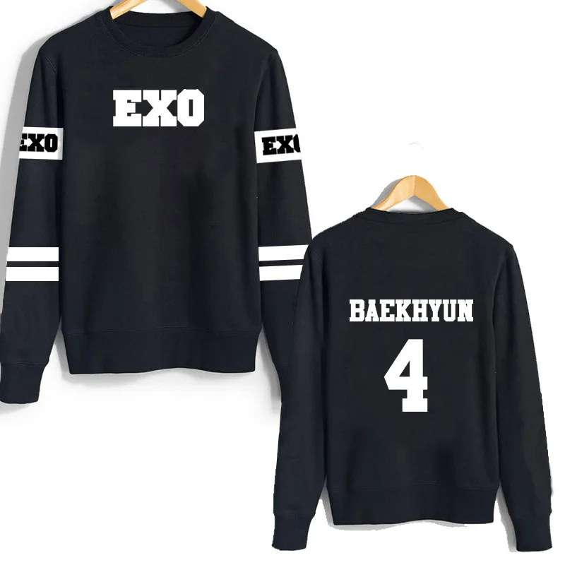 Свитер с капюшоном Kpop EXO тот же свитер CHANYEOL BAEKHYUN унисекс осенне-зимний костюм