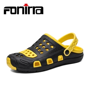 Шлепанцы FONIRRA мужские для сада и пляжа, сланцы, без застежки, повседневные сандалии для клоги, летние тапочки, 2019
