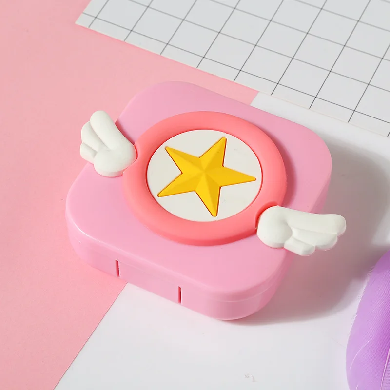 Pink1 Милый мультфильм девушка контактные линзы коробка очки для путешествия Линзы Чехол для набор для ухода за глазами держатель Контейнер подарок Красивая ученическая коробка - Цвет: Pink1