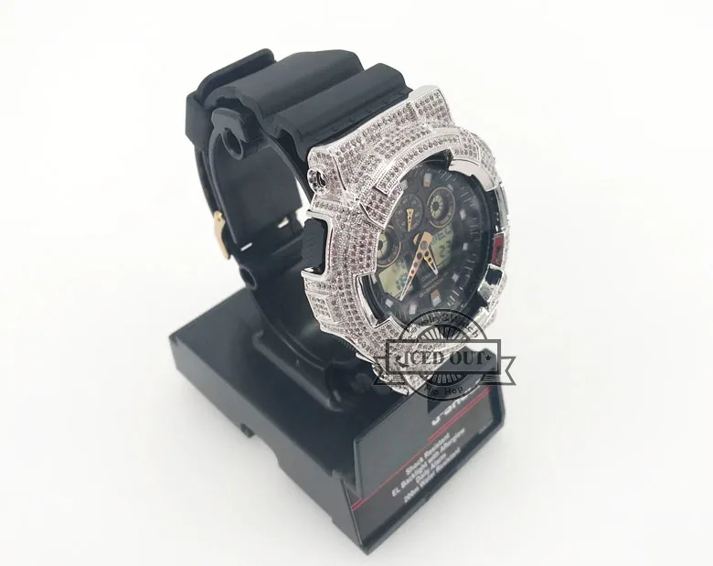 Белый кубический цирконий Lab Diamond Замена чехол G Shock для часов|Часы Чехлы| |