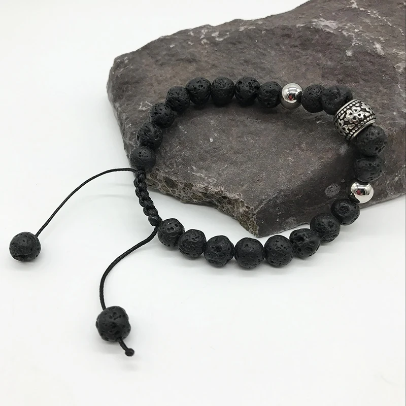Новинка 2017 трендовые мужские браслеты лавы очаровательный браслет каменные