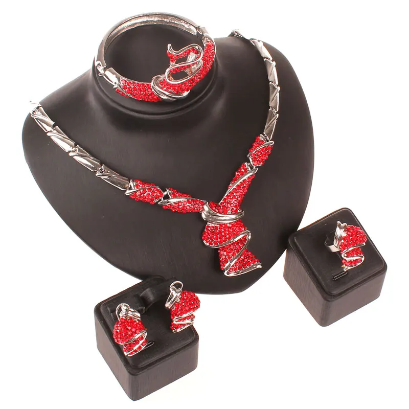 Новые африканские бусины аксессуары для вечевечерние посеребренные красные