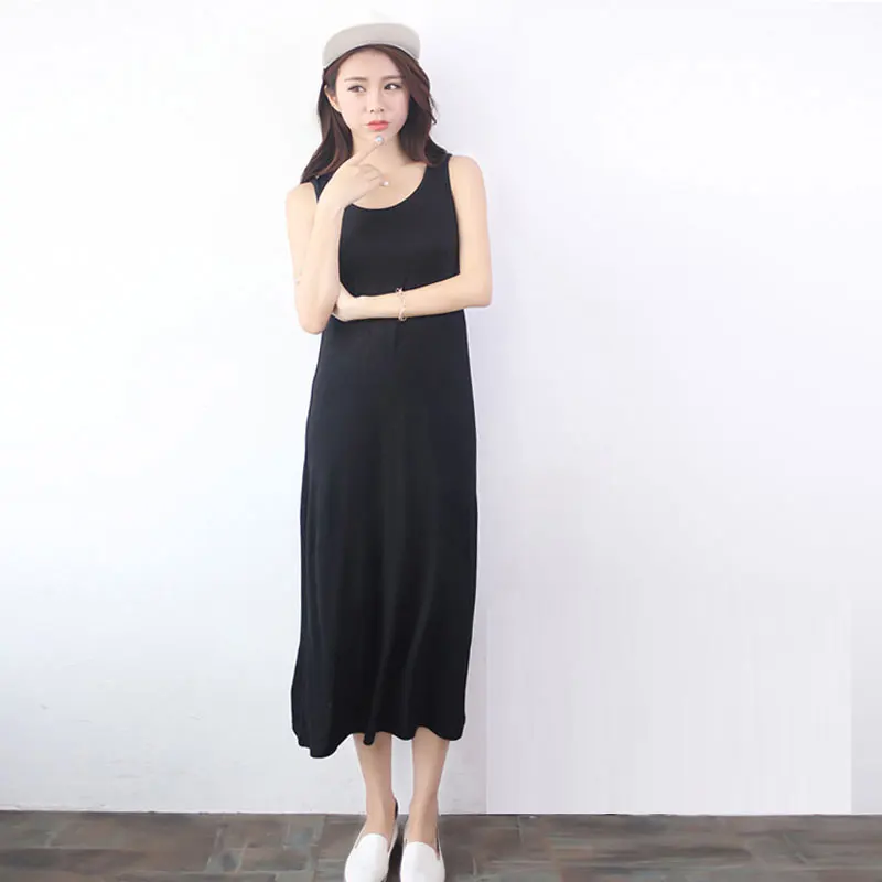 Новое поступление 2017 модное женское платье-майка из модала свободное хлопковое