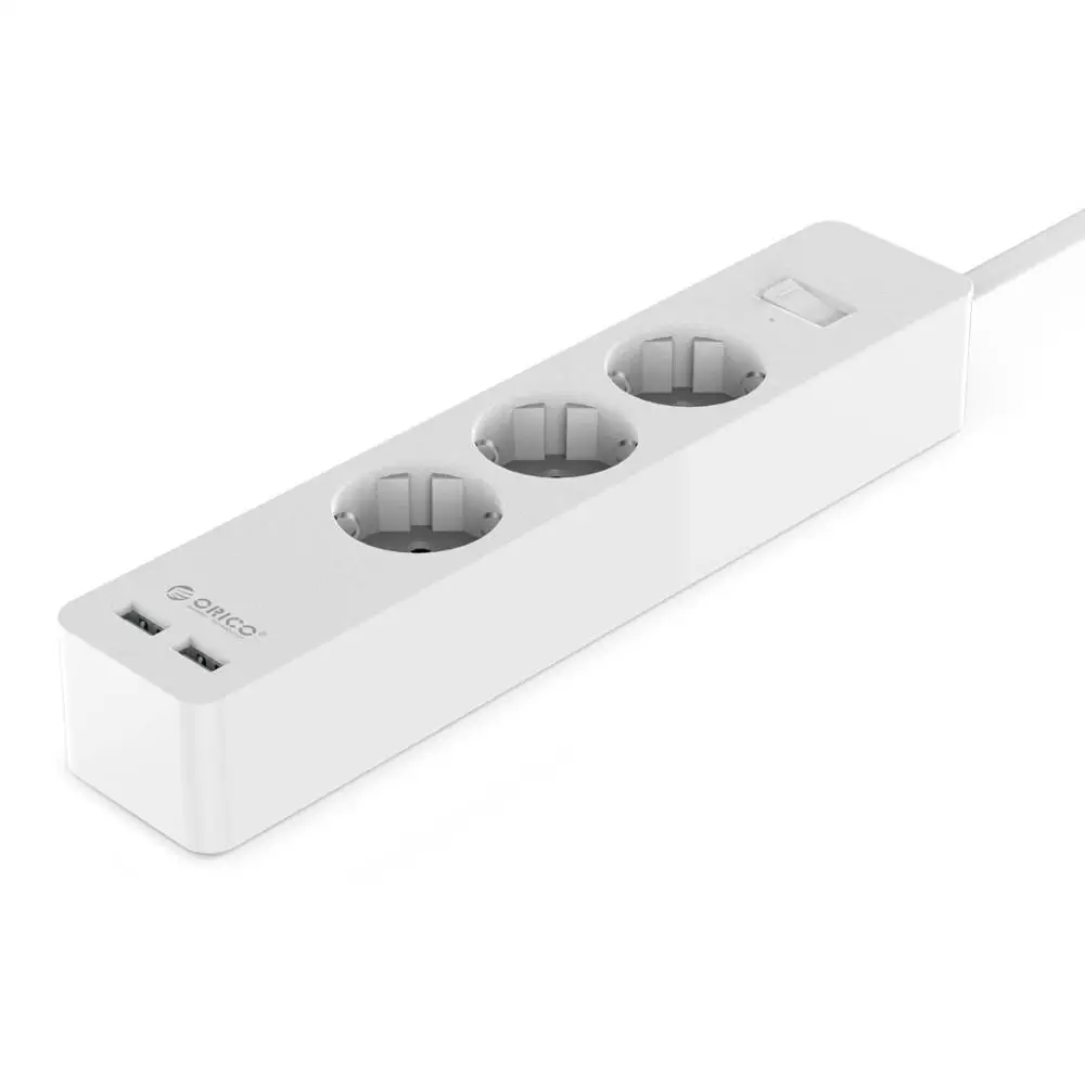 3A2U White ORICO GPC электрическая розетка умная розетка с 2 usb-портами интеллектуальная штепсельная вилка европейского стандарта адаптер гнезда расширения для домашнего офиса - Цвет: 3A2U White