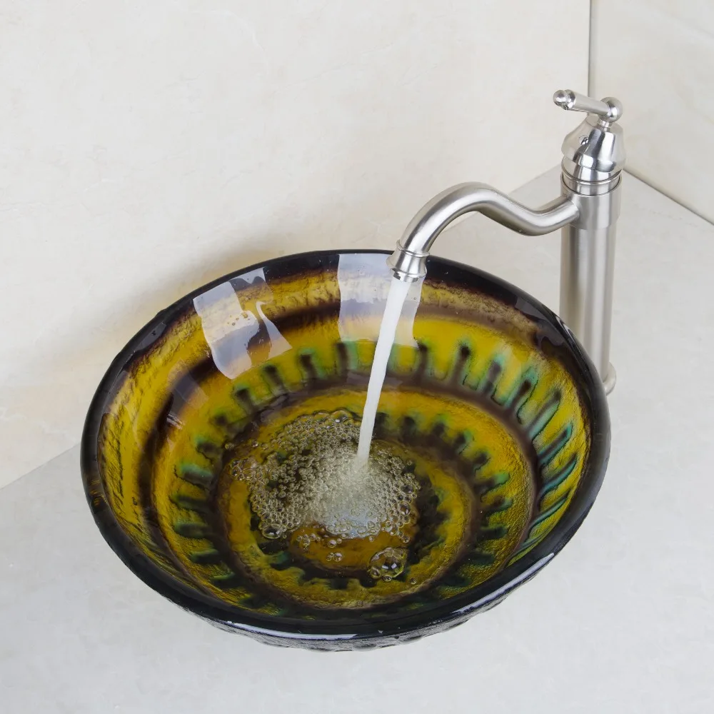 Набор для ванной комнаты из закаленного стекла новый набор раковины никеля с