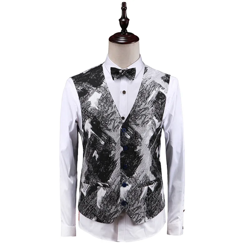 (Пиджак + брюки жилет) мужской костюм с принтом 2019 костюмы для свидания