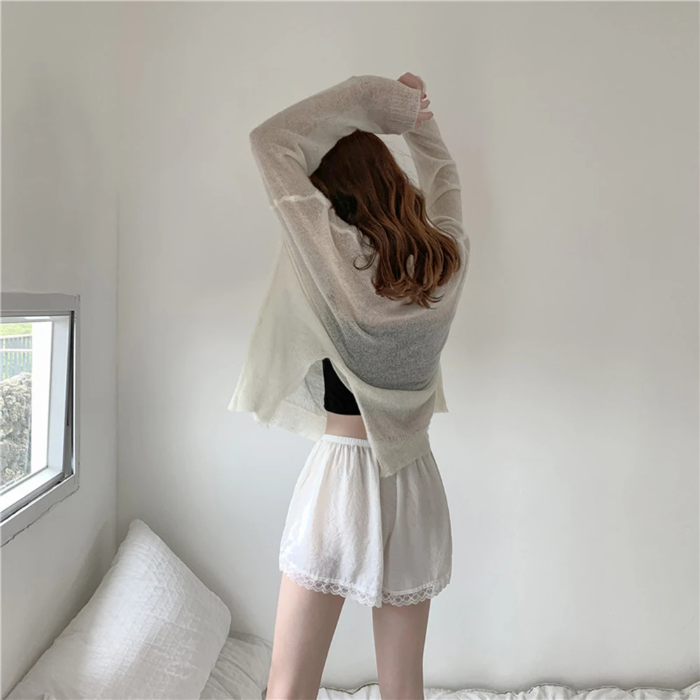 

Safety Short Pants Lace Loose Thin Shorts Sweet Safety Shorts Breathable Summer Female Solid Underwear Boxer Lingerie Women 5124