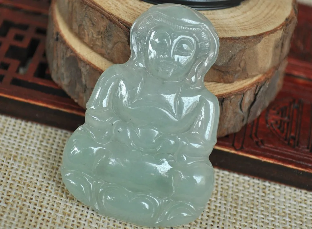 

Certified 100% Natural A Emerald Jade Pendant~Guanyin Jade Goddess