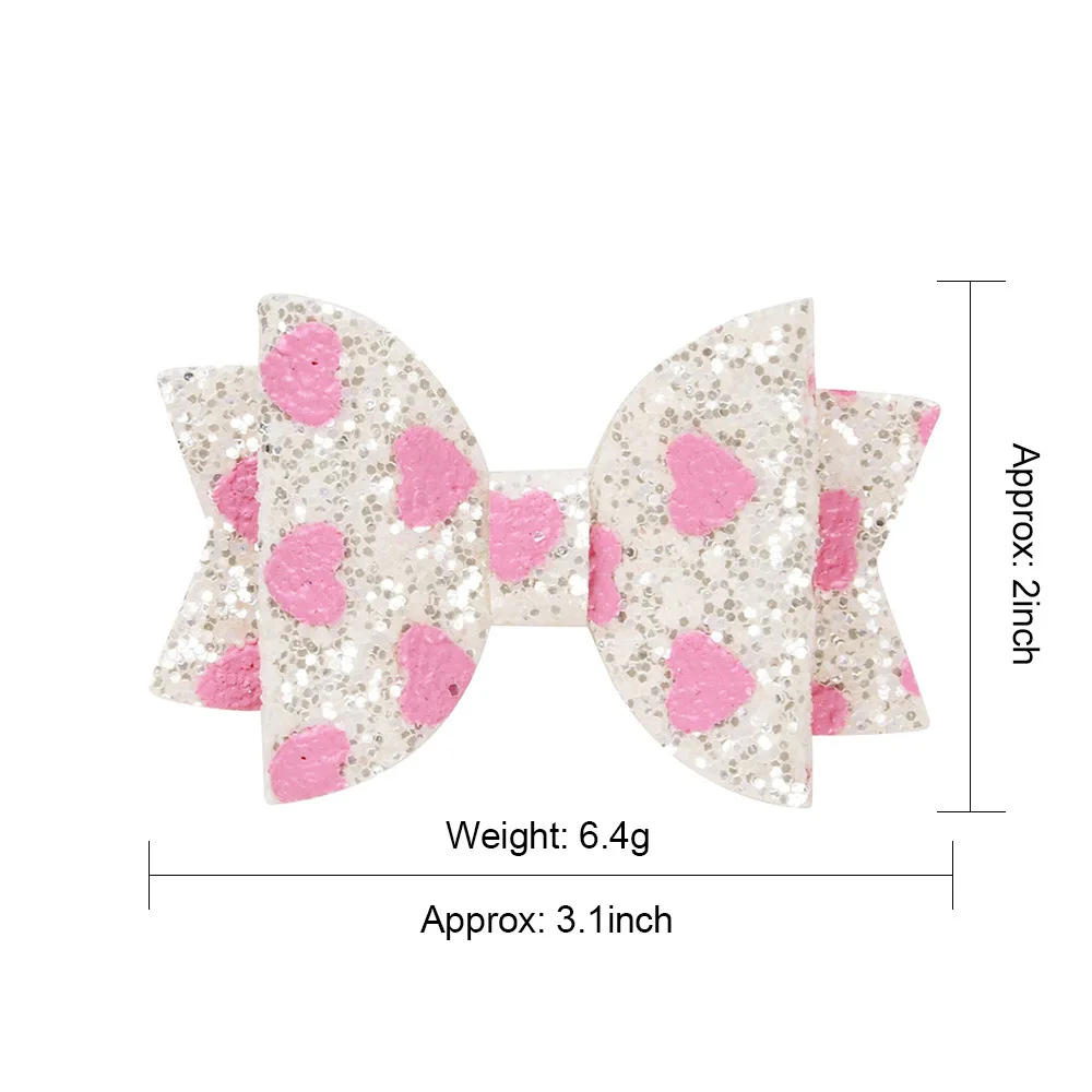 Новые заколки для волос девочек корейские блестящие банты в форме сердца